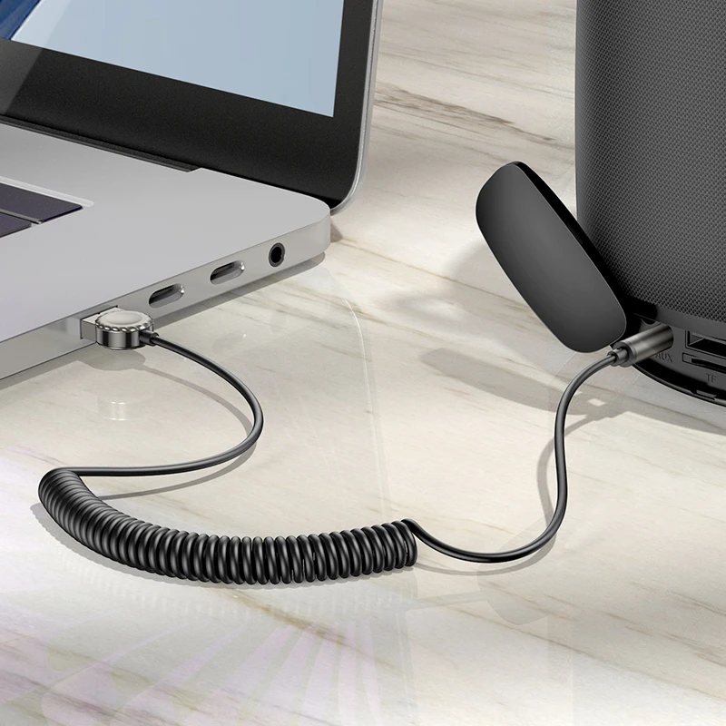 „Borofone BC56“ garso „Bluetooth“ imtuvas su AUX funkcija ir ramiu pilku