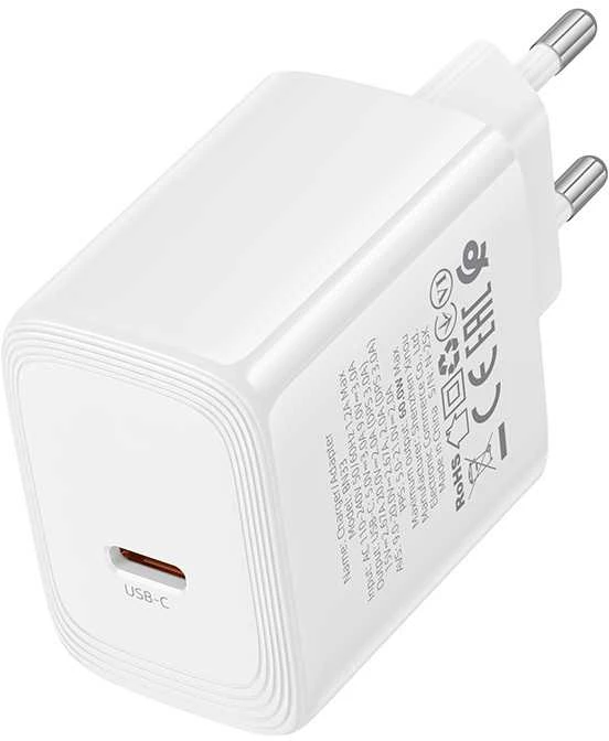 Borofone Įkroviklis jungiama į tinklą BN33 Fuente GaN Typ C – QC3.0 PD 40W baltos spalvos