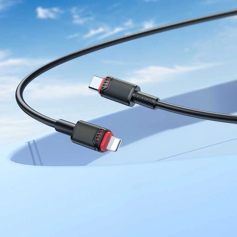 Borofone kabelis BX110 Beneficio – USB į Lightning – 2,4A 1 metras juodos spalvos