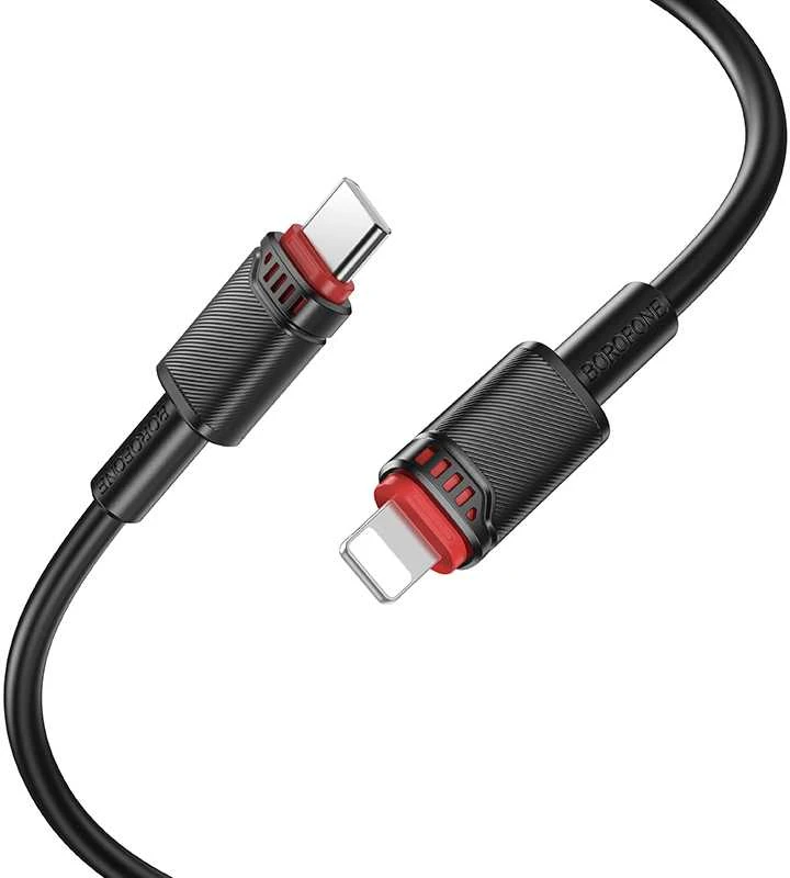 Borofone kabelis BX110 Beneficio – USB į Lightning – 2,4A 1 metras juodos spalvos