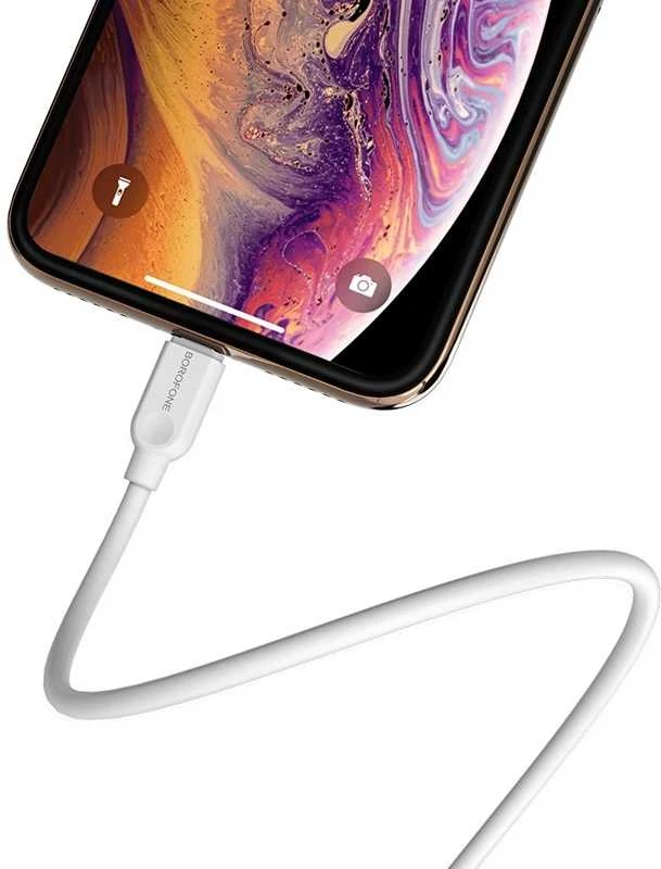 Borofone kabelis BX14 LinkJet – USB į Lightning – 2,4A 3 metras baltos spalvos