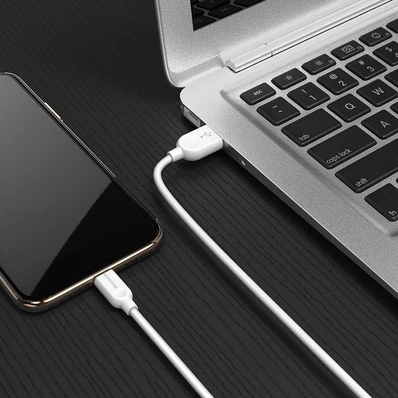 Borofone kabelis BX14 LinkJet – USB į Lightning – 2,4A 3 metras baltos spalvos