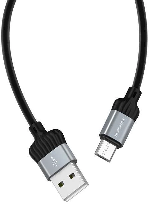 USB kabelis BOROFONE BX28 Dignity microUSB pilkas 1m