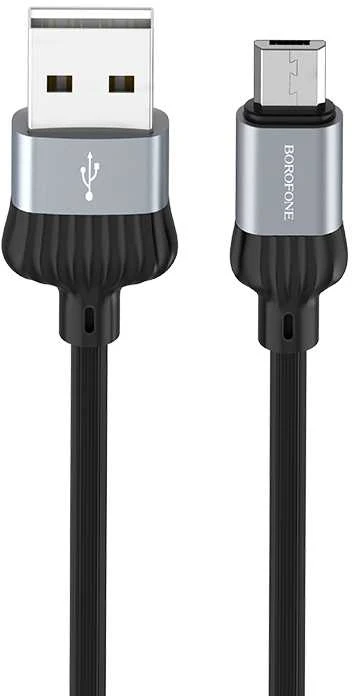 USB kabelis BOROFONE BX28 Dignity microUSB pilkas 1m