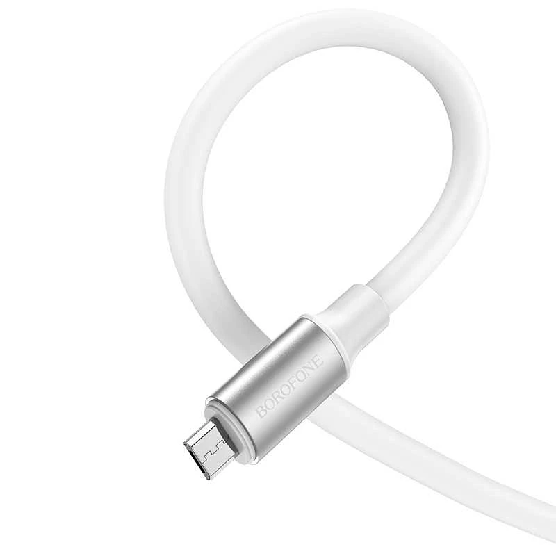 Borofone Kabelis BX82 Bountiful – USB į Micro USB – 2,4A 1 metras baltos spalvos