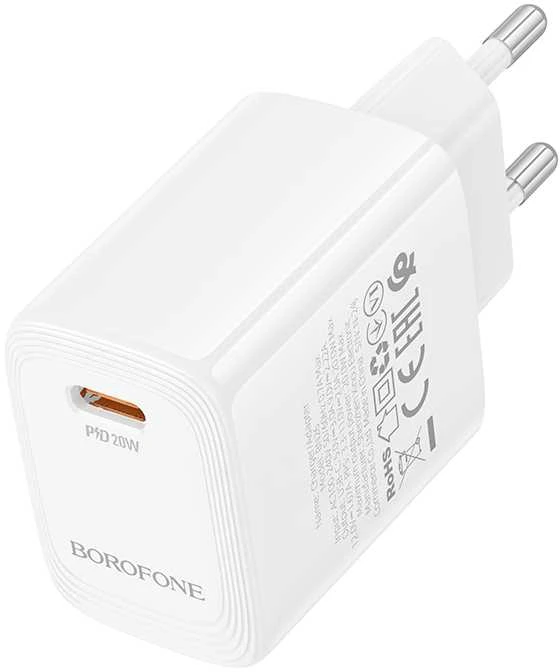 Borofone laidinis įkroviklis BN26 Fuente – Type C – PD 20W baltos spalvos