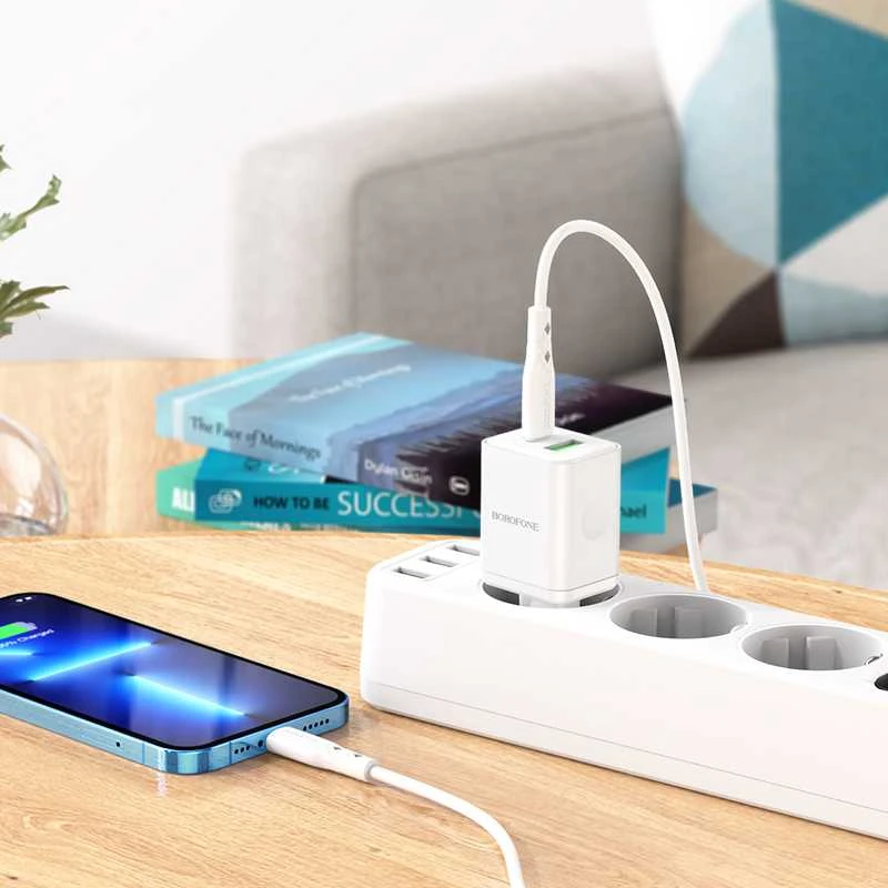 Įkroviklis Borofone BN7 20W USB-C/USB-A baltas