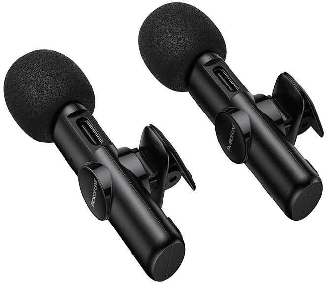 „Borofone Lavalier“ belaidis mikrofonas BFK16A „Winner Lightning“ juodas – 2 vnt.
