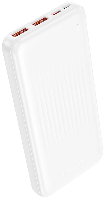 Oem „Borofone“ išorinė baterija 10000mAh BJ80 Clever – 2xUSB + C tipo – QC 3.0 22,5W PD 20W baltos spalvos
