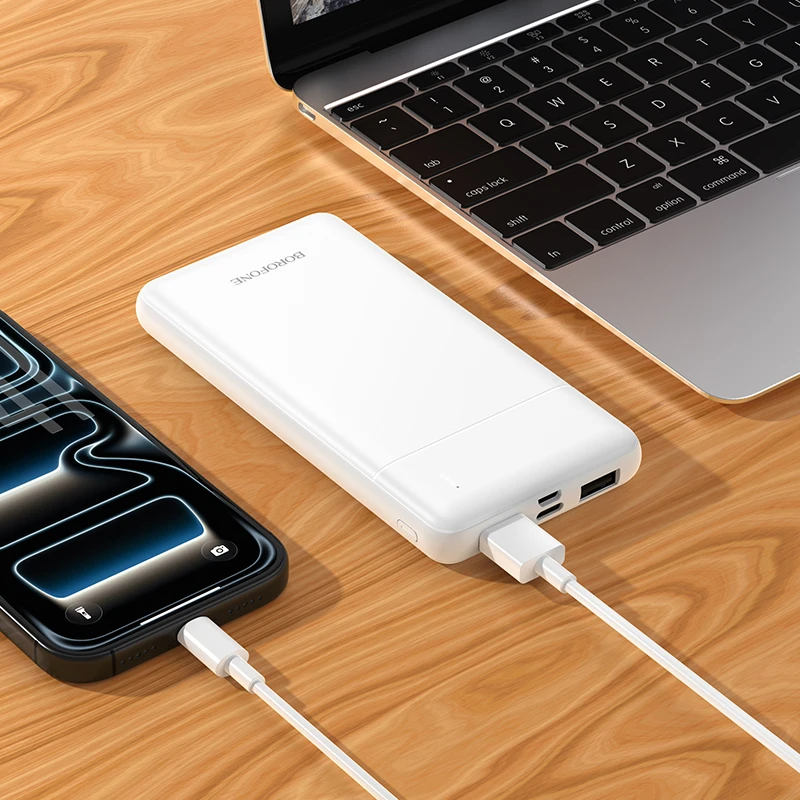Borofone Power Bank 10000mAh BJ88 Clever – 2xUSB – baltos spalvos
