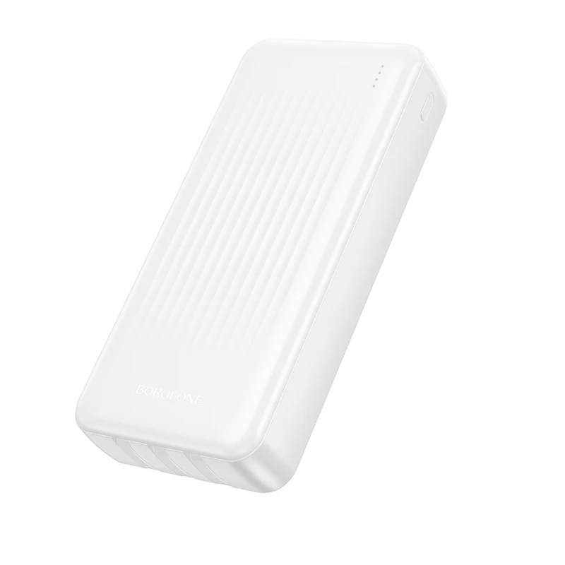 „Borofone“ išorinė baterija 20000mAh BJ79A „Clever“ – USB – su C tipo ir „Lightning“ laidais, baltos spalvos