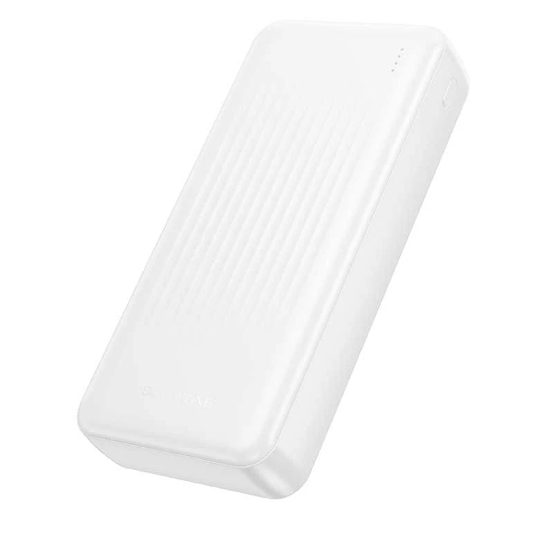 Oem „Borofone“ išorinė baterija 20000mAh BJ80A „Clever“ – 2xUSB + C tipo – QC 3.0 22,5W + PD 20W baltos spalvos