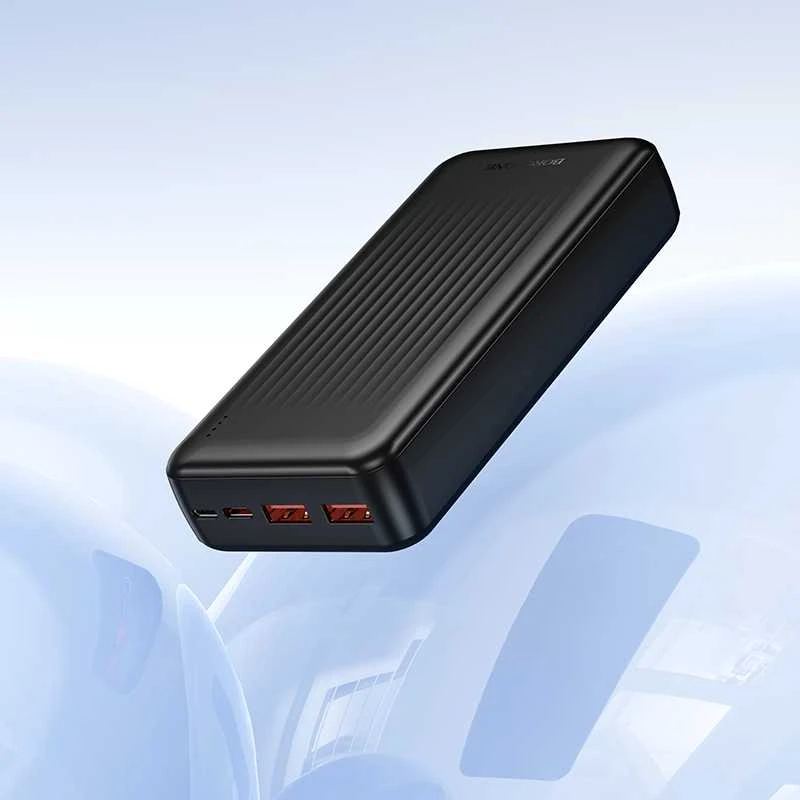 Borofone Power Bank 20000mAh BJ80A Clever – 2xUSB + Type C – QC 3.0 22,5W + PD 20W juodos spalvos