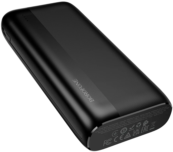 Borofone Power Bank 20000mAh BJ86 Victoria – 2xUSB – juodos spalvos