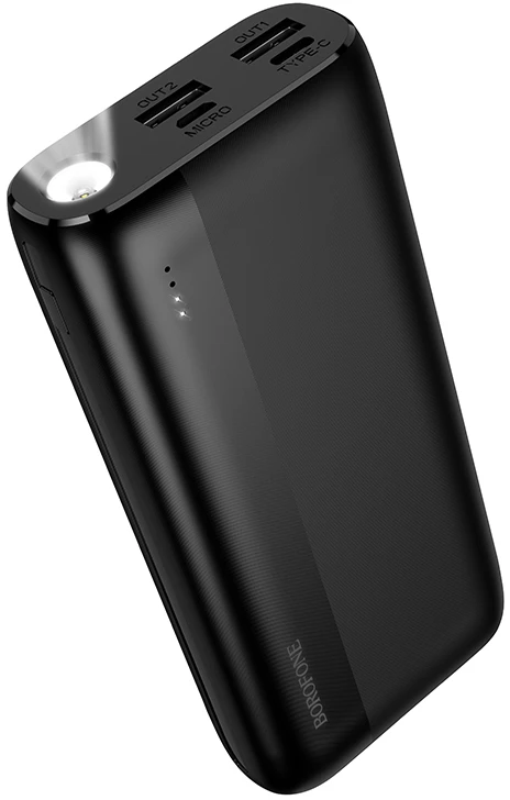 Borofone Power Bank 20000mAh BJ86 Victoria – 2xUSB – juodos spalvos