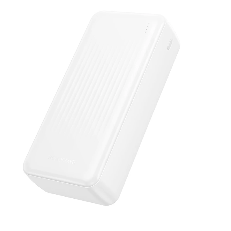 „Borofone“ išorinė baterija 30000mAh BJ80B „Clever“ – 2xUSB + C tipo – QC 3.0 22,5W PD 20W baltos spalvos