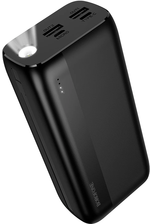 Borofone Power Bank 30000mAh BJ86A Victoria – 2xUSB – juodos spalvos