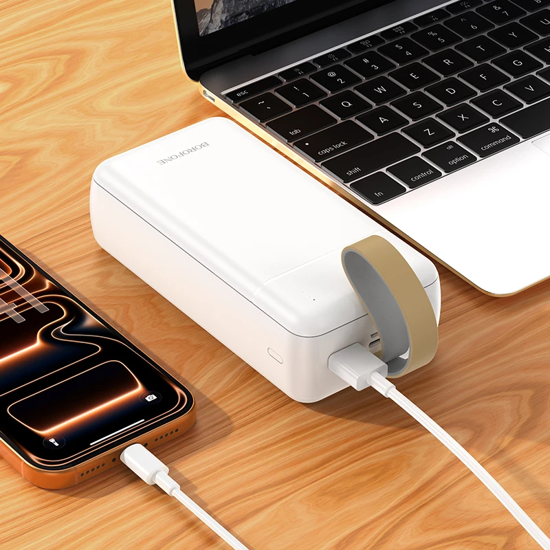 Borofone Power Bank 30000mAh BJ88B Clever – 2xUSB – baltos spalvos