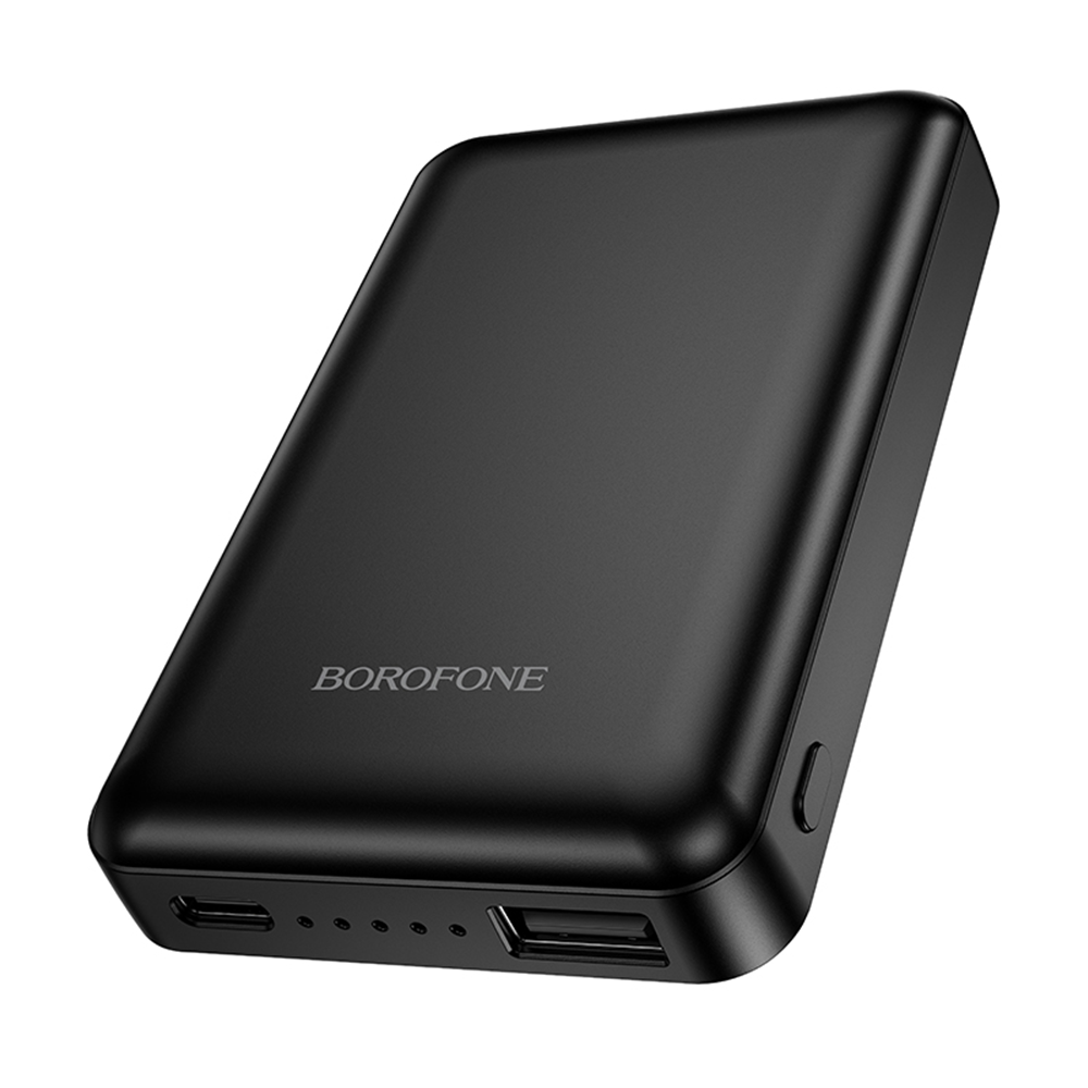 Borofone Power Bank 5000mAh BJ82 Dawn – USB – magnetic with induction charging juodos spalvos