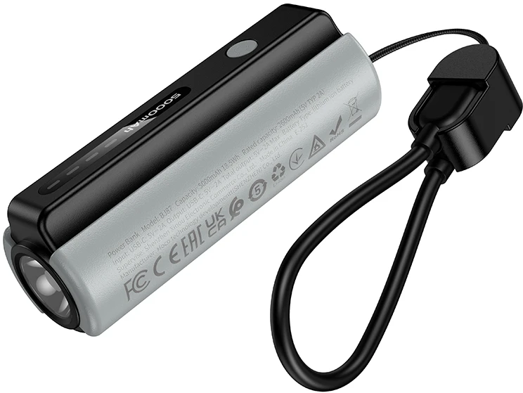 Borofone Power Bank 5000mAh BJ87 Star – Typ C – with flashlight juodos spalvos
