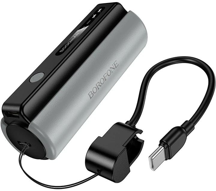 Borofone Power Bank 5000mAh BJ87 Star – Typ C – with flashlight juodos spalvos
