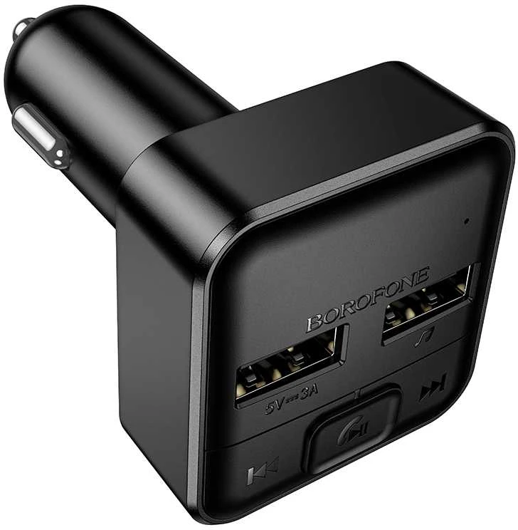 Borofone Transmitter FM BC63 Selecto MP3, Bluetooth – 2xUSB – juodos spalvos