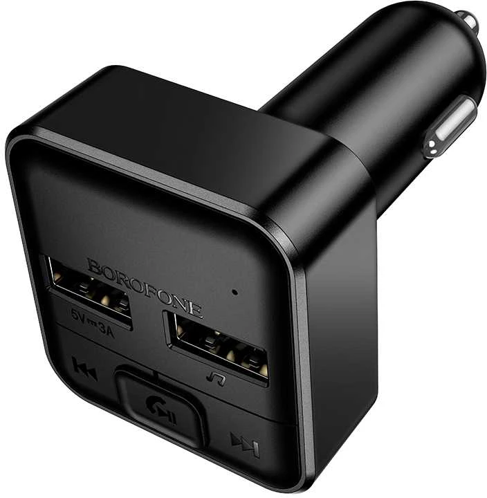 Borofone Transmitter FM BC63 Selecto MP3, Bluetooth – 2xUSB – juodos spalvos