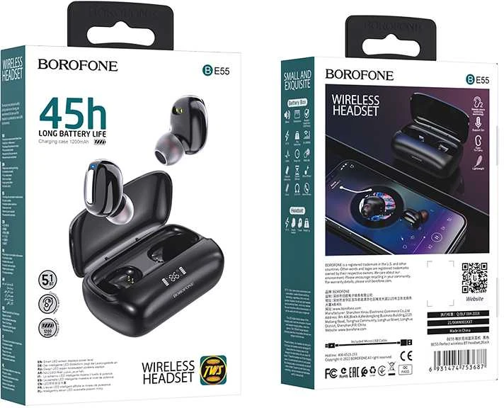 Oem Borofone TWS Bluetooth Ausinės BE55 Perfect juodos spalvos