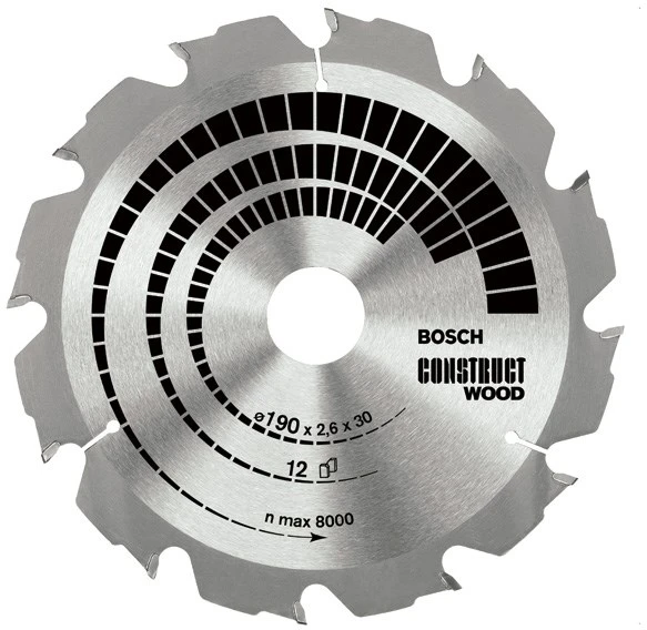 „Bosch PRO Construct“ medienos pjovimo įrankis 190x30x2,6/1,6x12T