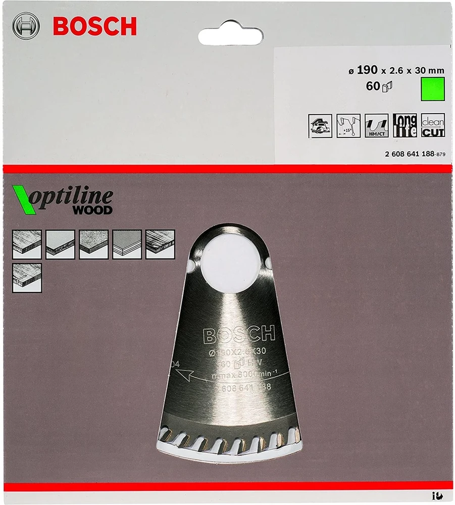 Bosch Disk.pjūkl.diskas 190x30 Optiline Wood