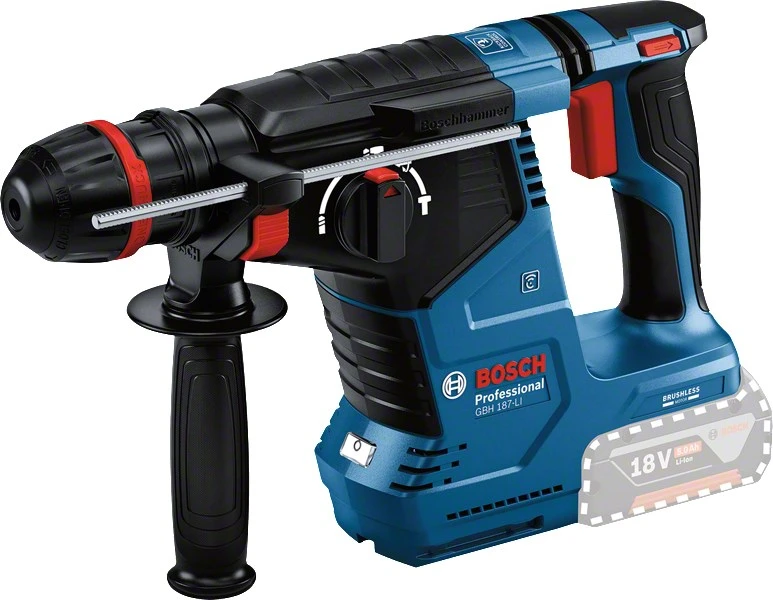 Perforatorius Bosch GBH 187-LI; 18 V; 2,4 J; SDS-plus (be akumuliatoriaus ir pakrovėjo)