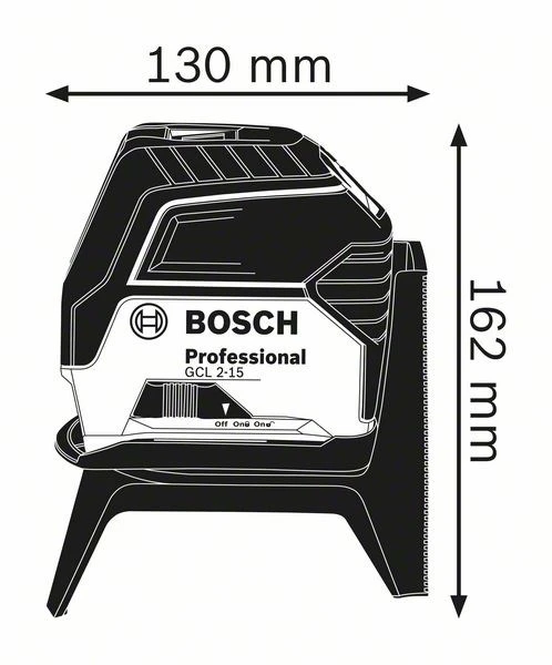 Bosch Kombinuotasis lazeris GCL 2-15 + 3x1.5V AA + krepšys