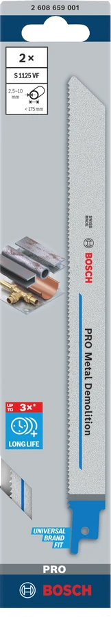 BOSCH PJŪKLELIS S PRO S1125VF 1,25 x 19 x 225mm /2vnt.