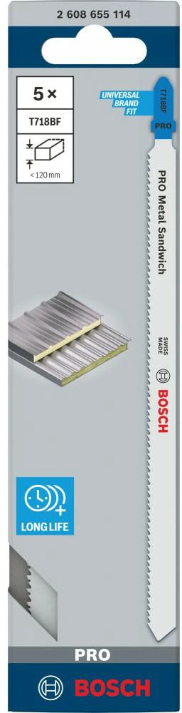 Bosch 5 siaurapj. pjūkleliai Metal Sandwich T718BF