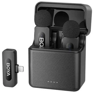 BOYA belaidis mikrofonas BY-V3 2.4GHz su 2 siųstuvais ir 1 imtuvu (Lightning) Juodas EU