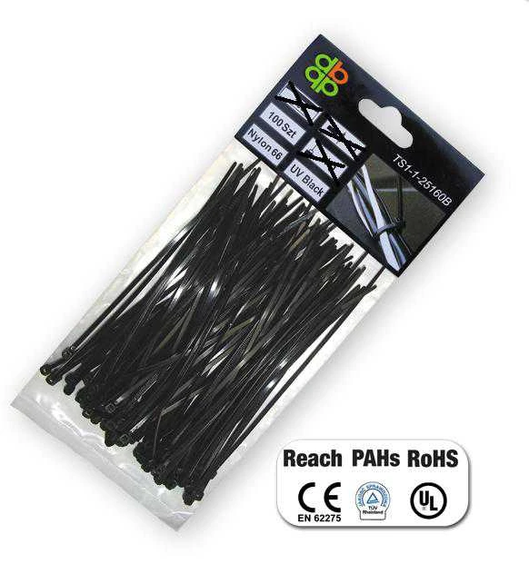 Bradas OPASKA PLASTIKOWA Juoda 4,6 x 160mm 100szt