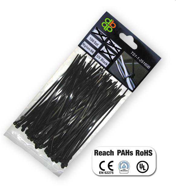 Bradas OPASKA PLASTIKOWA Juoda 3,6 x 250mm 100szt