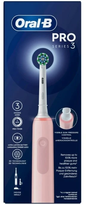 Elektrinis dantų šepetėlis Oral-B Pro Series 3, rožinis