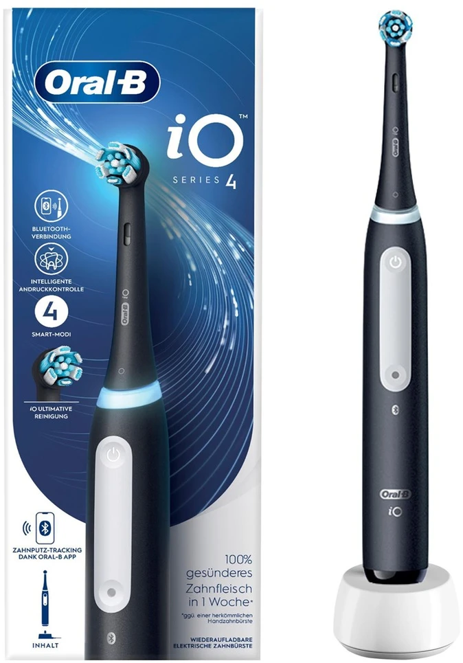 Elektrinis dantų šepetėlis Oral-B iO Series 4, juodos spalvos