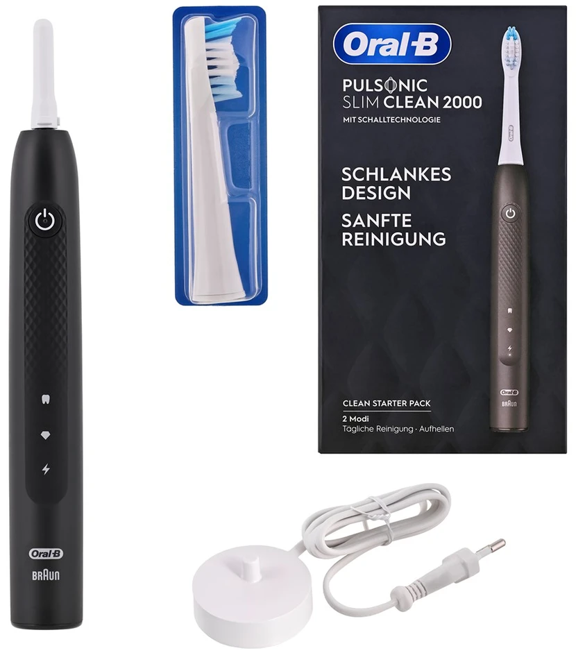 Elektrinis dantų šepetėlis Braun Oral-B Pulsonic Slim Clean 2000, Juodas