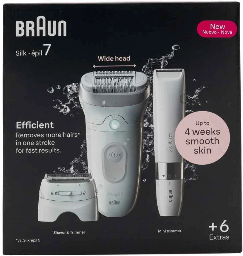 Braun Silk-épil 7 7-441 balta ir-sidabrinė