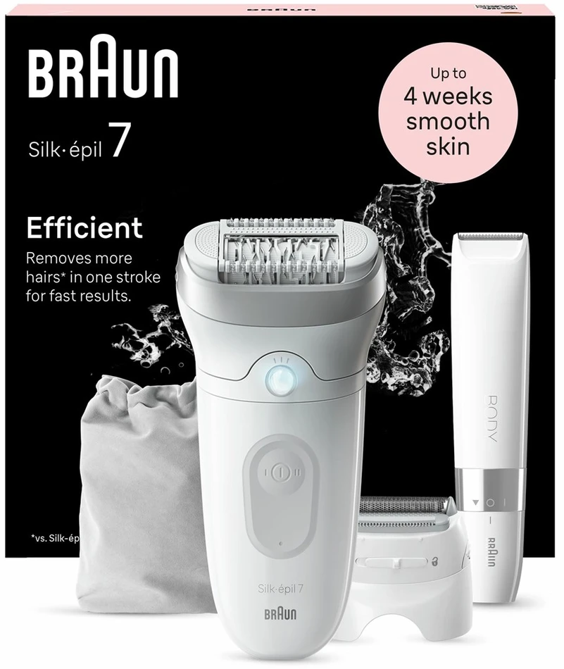 Braun Silk-épil 7 7-441 balta ir-sidabrinė