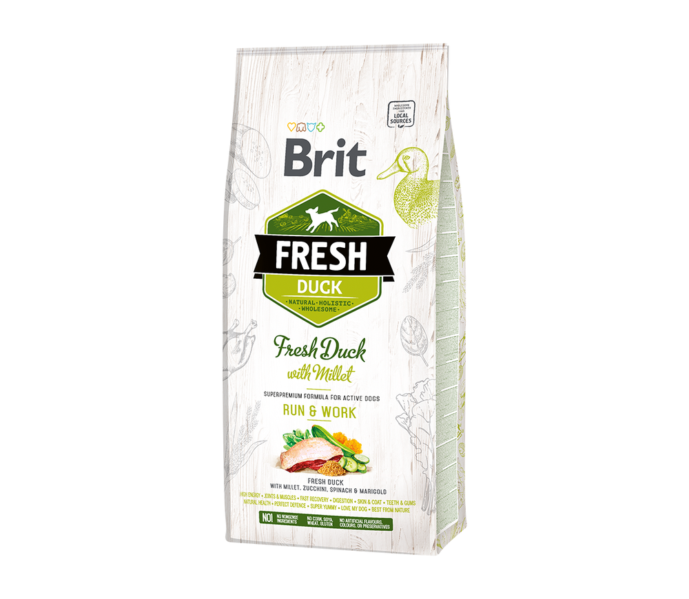Brit Fresh Dog antiena su soros Active Run&Work 12kg