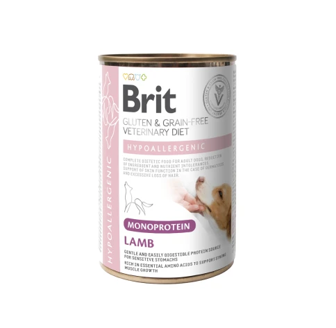 Brit GF Veterinary Diets konservai šun. Hypoallergenic Monoprotein ėriena 400g