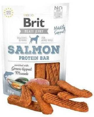 Brit Jerky Salmon Protein Bar skanėstas 80g