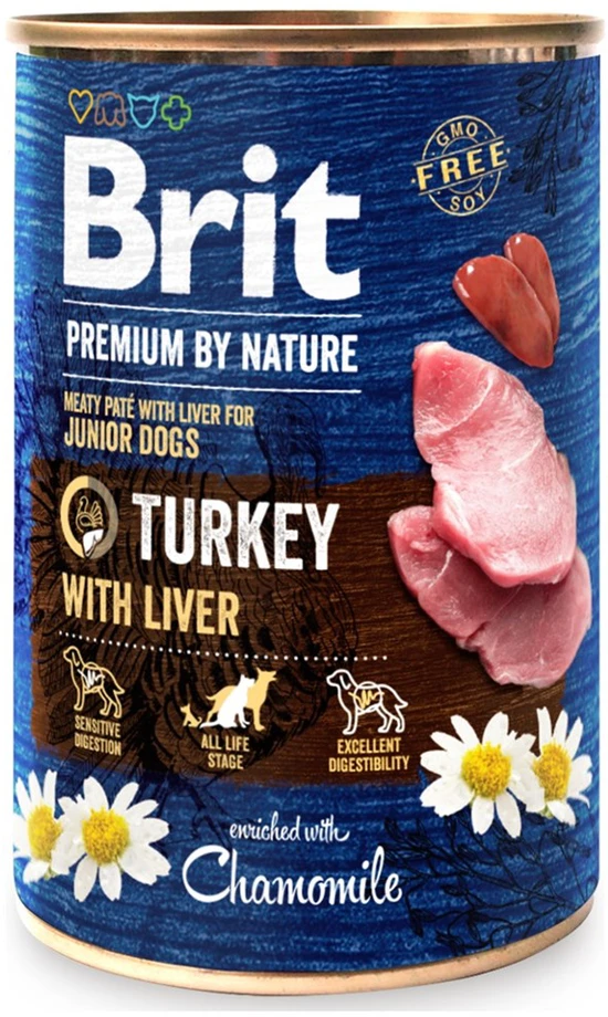 Brit Premium by Nature konservai šunims kalakutiena with Liver 400g