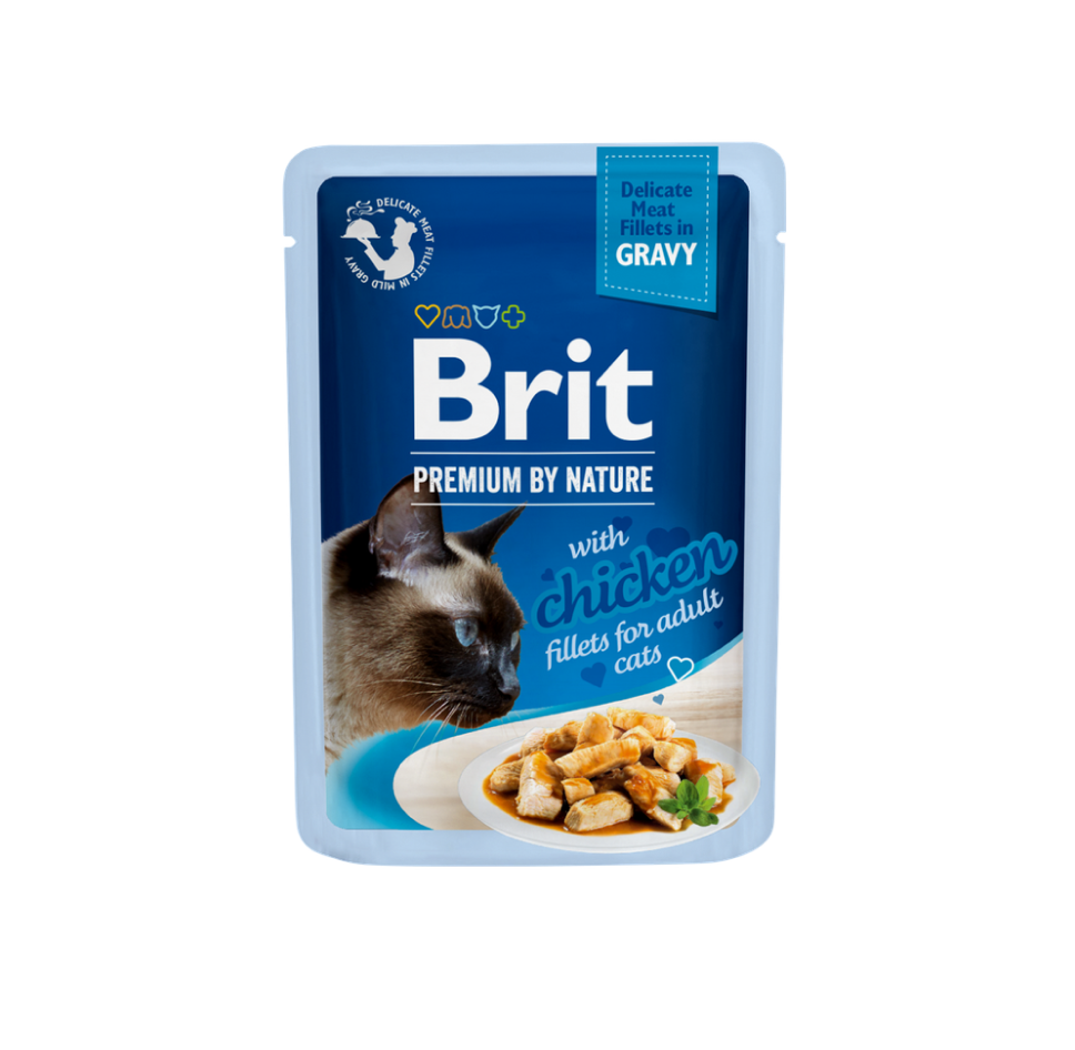 Vafo Praha Sro Konservai katėms su vištienos file 85 g Brit Premium