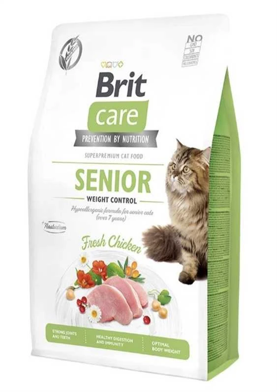 Brit Care Cat GF Senior Weight Control (Šviežia vištiena) 0,4kg