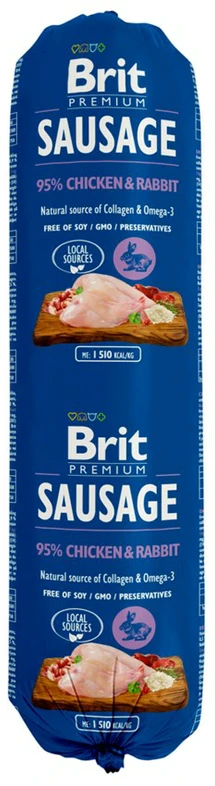 BRIT PREMIUM Dog dešra su vištiena, triušiena ir ryžiais 800g