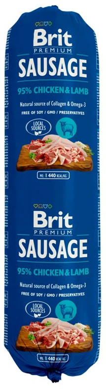 BRIT PREMIUM Dog dešra su vištiena, ėriena ir ryžiais 800g